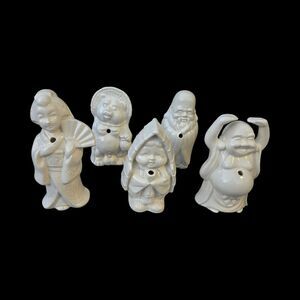 Vintage Benihana Tiki Mug Set Geisha Buddha Samurai Panda Kabuki Sake Set Japan